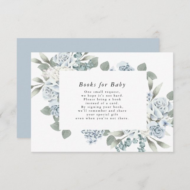 AUSHA Dusty Blue Books for Baby Enclosure Card (Front/Back)