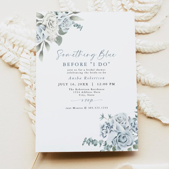 AUSHA Something Blue Before I Do Bridal Shower Invitation (Creator Uploaded)