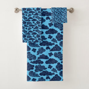 Auspicious Clouds Chinese Pattern Choose Colour BT Bath Towel Set