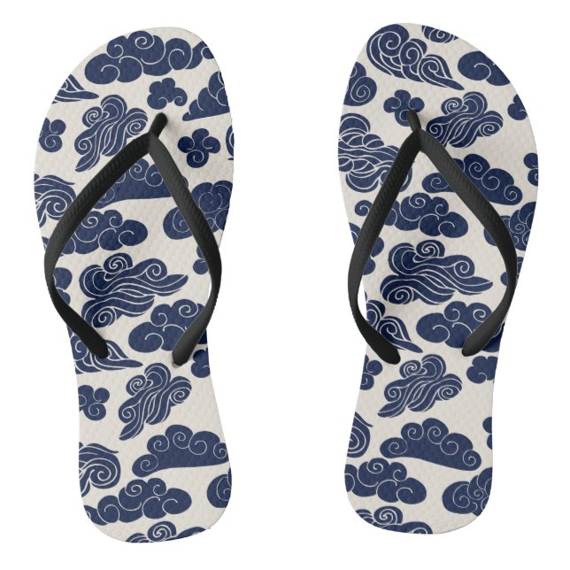 Auspicious Clouds Traditional Chinese Pattern Flip Flip Flops (Footbed)