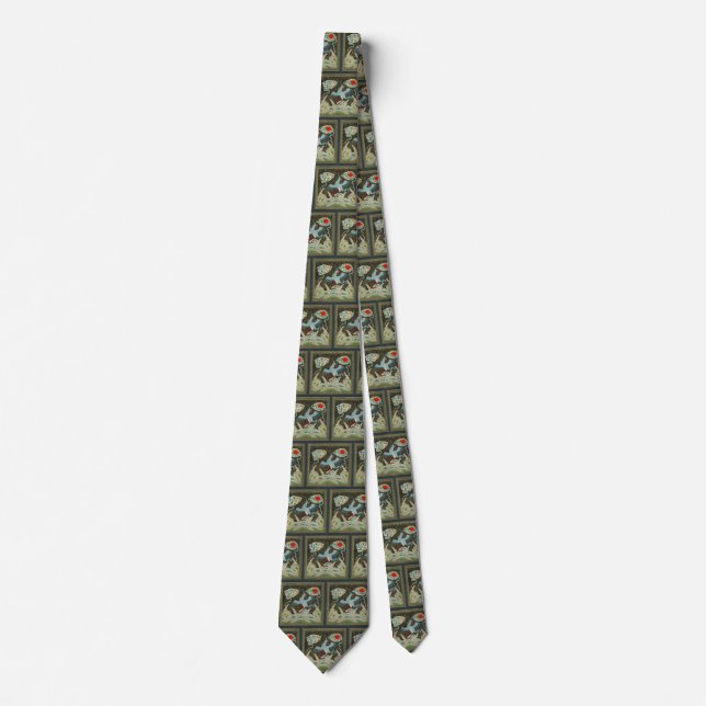 Auspicious Tide & Phoenix Rising Chinese Pattern Tie (Front)