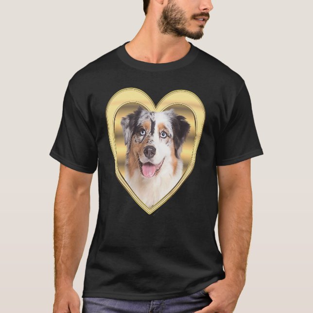 Aussi  Australian Shepherd  Dog Heart  Aussi  1 T-Shirt (Front)
