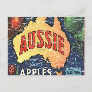 Aussie Apples- distressed Postcard