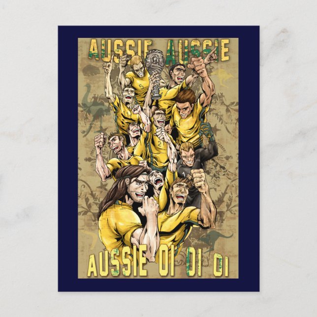 Aussie Aussie Aussie Oi Oi Oi Oi Socceroos gear Postcard (Front)