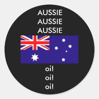 Aussie Aussie Aussie Sport Chant Classic Round Sticker