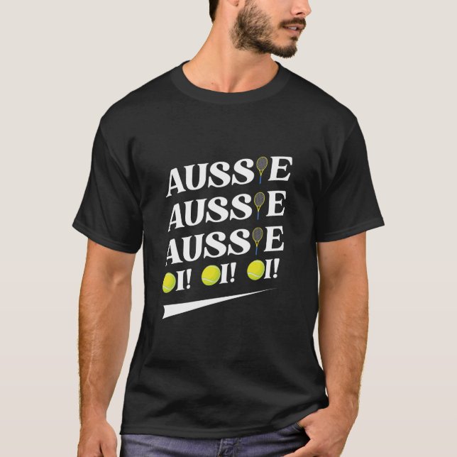 Aussie Aussie Aussie Tennis  T-Shirt (Front)