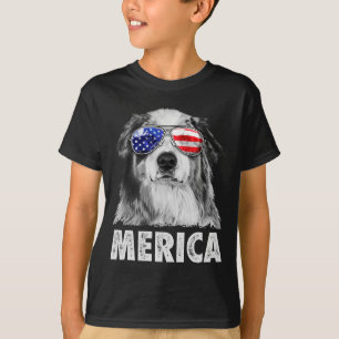 Aussie australian shepherd 4th of july merica T-Shirt