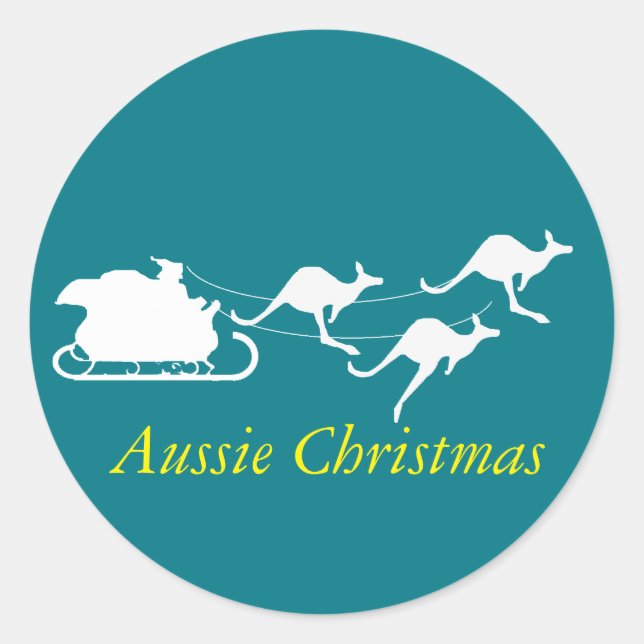 Aussie autocollant de Noël bas sous style vacances (Devant)