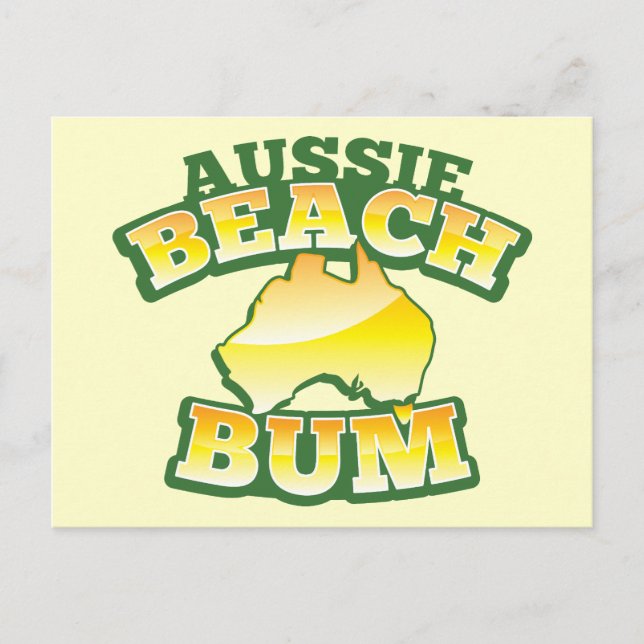 Aussie Beach Bum ! avec carte australienne (Devant)