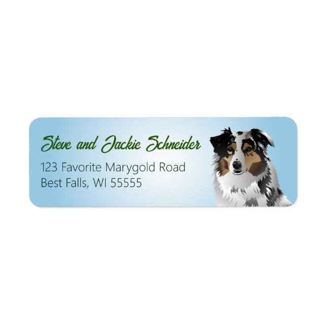 Aussie Blue Merle Address Label (Front)