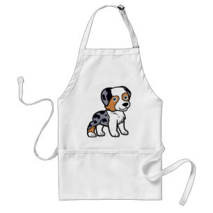 aussie blue merle cartoon standard apron