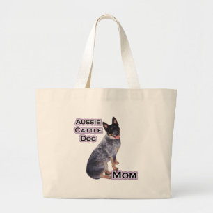 Aussie Cattle Mom 4 Large Tote Bag