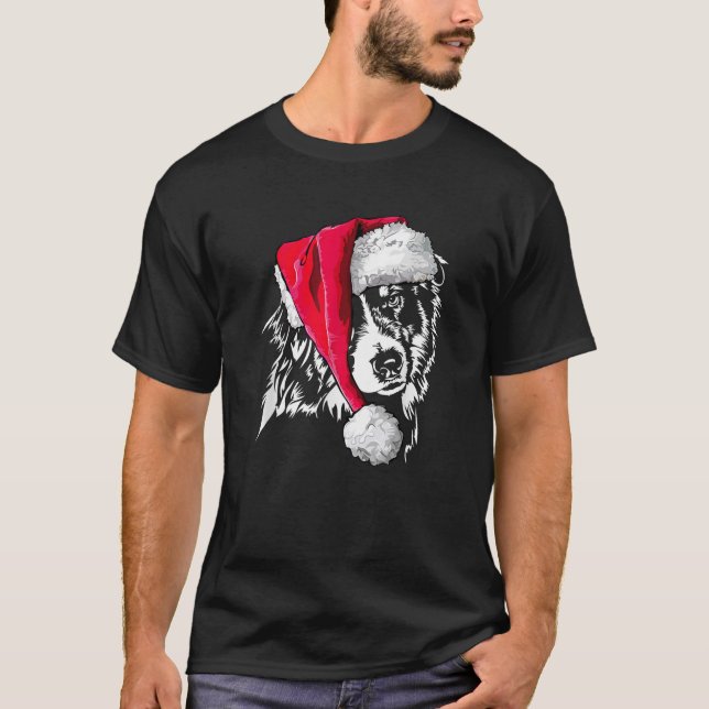 Aussie Christmas Australian Shepherd dog  gift tee (Front)