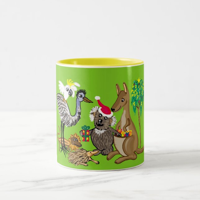 aussie christmas Two-Tone coffee mug (Center)