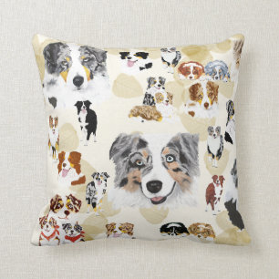 Aussie Collage Throw Pillow