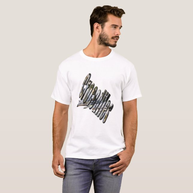 Aussie Crocodile Logo and Croc, Mens White T-shirt (Front Full)
