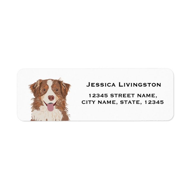 aussie dog australian shepherd return address (Front)