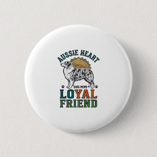 Aussie Dog Lover Vintage Engraved Shepherd Art_1 2 Inch Round Button