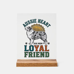 Aussie Dog Lover Vintage Engraved Shepherd Art_1 Acrylic Sign