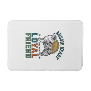 Aussie Dog Lover Vintage Engraved Shepherd Art_1 Bath Mat