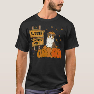 Aussie Dog Lovers Pumpkin Thanksgiving Halloween T-Shirt