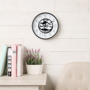 Aussie Explorer in grunge  Clock