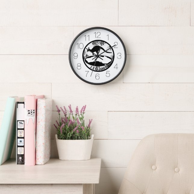 Aussie Explorer in grunge  Clock (Reading Room)