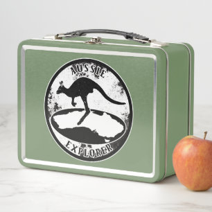 Aussie Explorer in grunge Metal Lunch Box