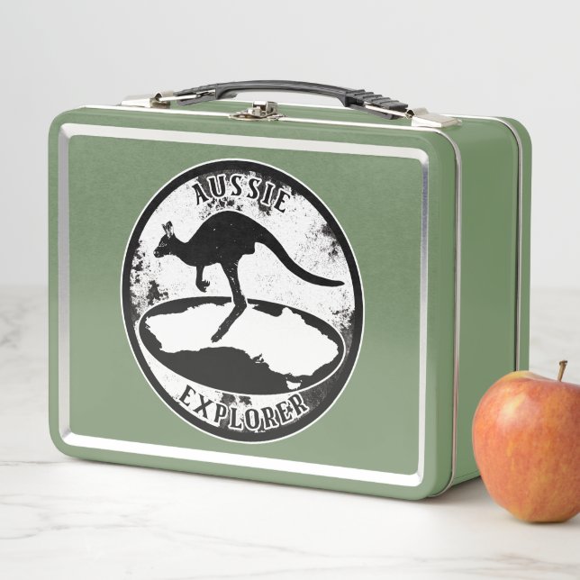 Aussie Explorer in grunge   Metal Lunch Box (In Situ)