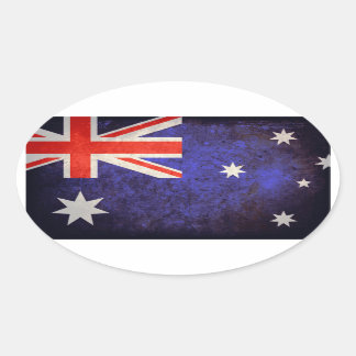 Aussie Flag Oval Sticker