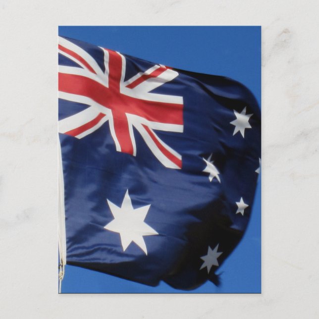 aussie flag wave postcard (Front)
