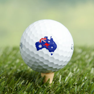 Aussie Golf Balls - Australian Flag Kangaroo Gift