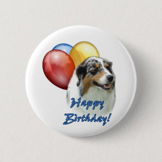 Aussie Happy Birthday Balloons 2 Inch Round Button