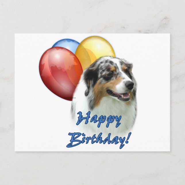 Aussie Happy Birthday Balloons Postcard (Front)