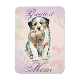Aussie Heart Mom Magnet