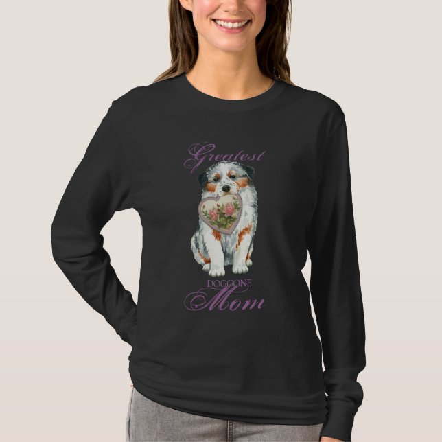 Aussie Heart Mom T-Shirt (Front)