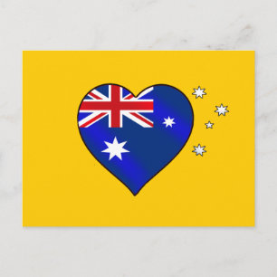 Aussie heart of Australia Aussie Oi Love Postcard