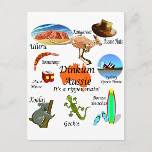 Aussie icons postcard