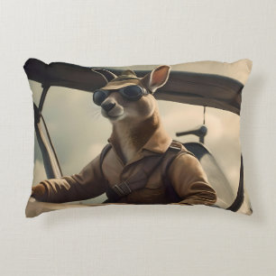 Aussie Kangaroo Aeroplane Pilot, Accent Pillow