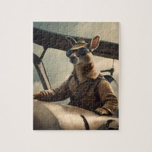 Aussie Kangaroo Aeroplane Pilot, Jigsaw Puzzle