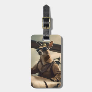 Aussie Kangaroo Aeroplane Pilot, Luggage Tag