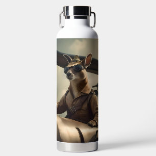 Aussie Kangaroo Aeroplane Pilot, Water Bottle