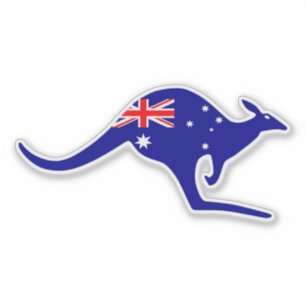 Aussie Kangaroo cut laptop sticker