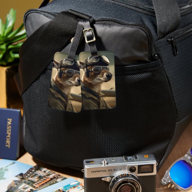 Aussie Kangaroo King Of The Airways, Luggage Tag (Front & Back)