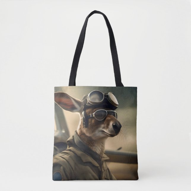 Aussie Kangaroo King Of The Airways, Tote Bag (Front)