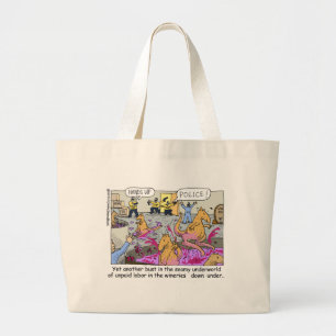 Aussie Kangaroo Wineries Funny Gifts & Tees Large Tote Bag