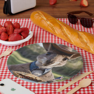 Aussie Kangaroos Love Australian Made Meat Pies, Paper Plate