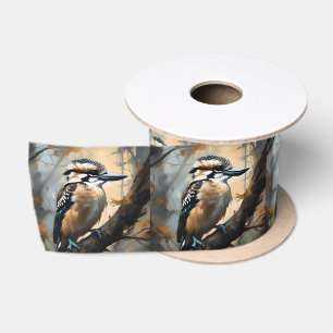 Aussie Kookaburra Oil Paint, Satin Ribbon