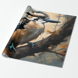 Aussie Kookaburra Oil Paint,  Wrapping Paper