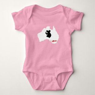 Aussie Love Koala White Baby Bodysuit